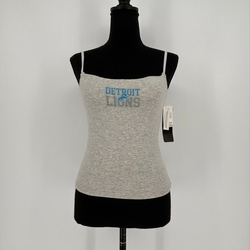 Abercrombie NFL Detroit Lions Bra-Free 90s Cami Tank Top Gray Womens Small